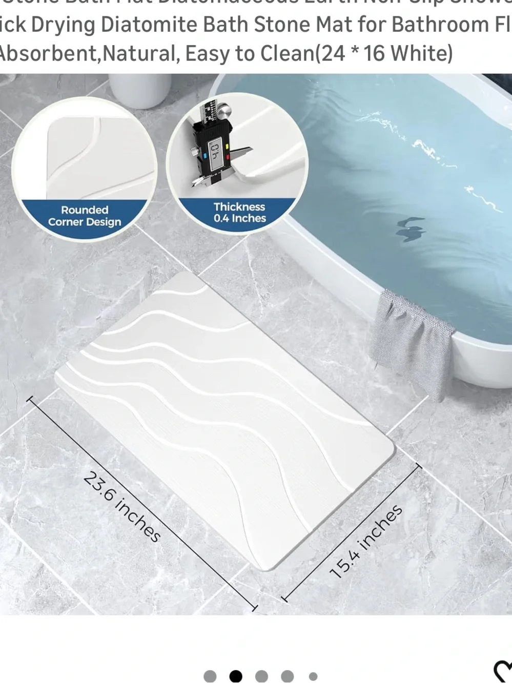 Cream Stone Bath Mat
